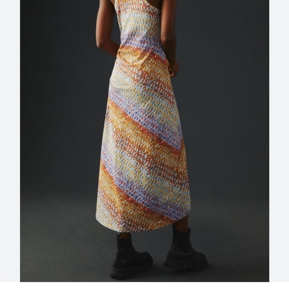 Anthropologie Daily Practice Women Dress Medium Colorful Maxi Ruched Motif - Picture 9 of 14